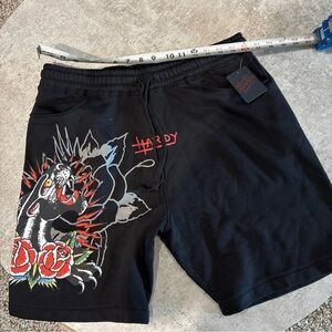 Ed hardy Black Graphic Tiger Men's Shorts